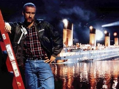 James Cameron sul set di Titanic
