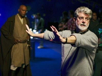 George Lucas sul set di Star Wars