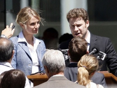 Cameron Diaz e Seth Rogen sul set di The Green Hornet