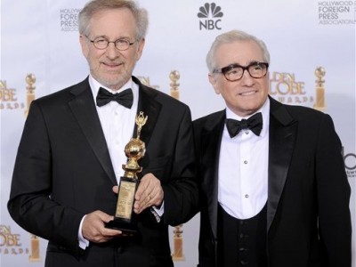 Martin Scorsese consegna il Cecil B DeMille Award a Spielberg