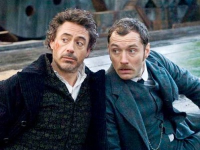 Robert Downey Jr. e Jude Law in Sherlock Holmes
