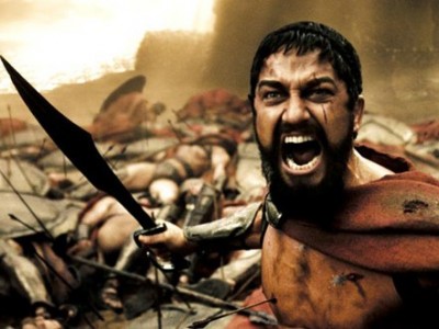 Gerard Butler nei panni di Leonida in 300