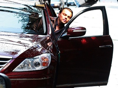 Leonardo DiCaprio sul set di Inception