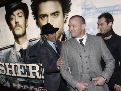 Robert Downey Jr. Guy Ritchie e Jude Law alla première londinese di Sherlock Holmes