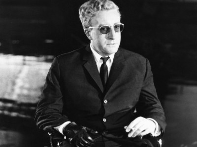 Il grandissimo Peter Sellers in Il Dottor Stranamore di Stanley Kubrick 