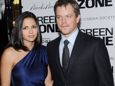 Matt Damon con la moglie Luciana Barroso alla premiere newyorkese di Green Zone