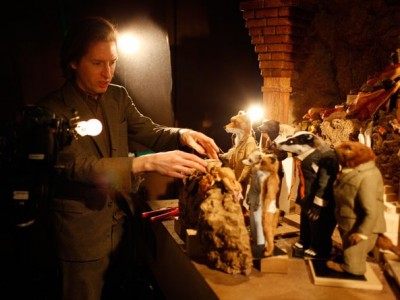 Wes Anderson sul set di Fantastic Mr. Fox