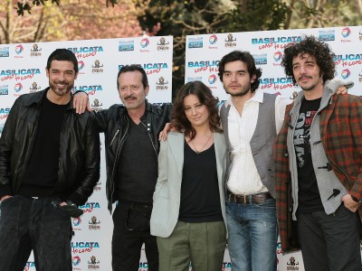 L'intero cast di Basilicata coast to coast alla presentazione del film