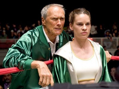 Clint Eastwood e Hillary Swank in Million Dollar Baby
