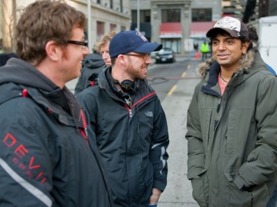 M. Night Shyamalan e i Fratelli Dowdle sul set di Devil