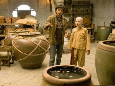M. Night Shyamalan e Noah Ringer sul set de L'ultimo dominatore dell'aria
