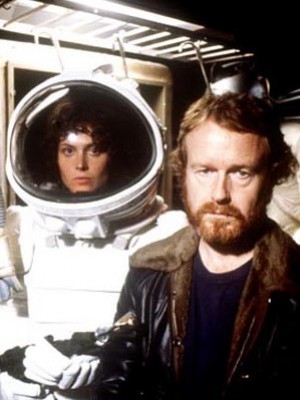 Sigourney Weaver e Ridley Scott sul set di Alien