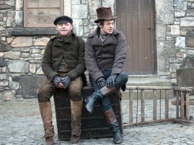Simon Pegg e Andy Serkis in Ladri di cadaveri - Burke & Hare