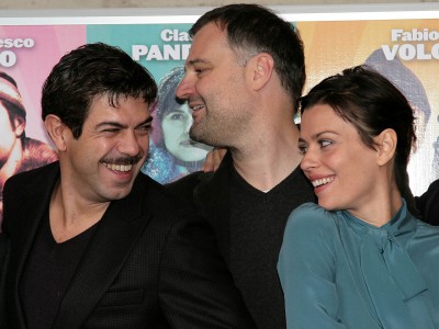 Pierfrancesco Favino, Lucio Pellegrini e Claudia Pandolfi alla presentazione di Figli delle stelle