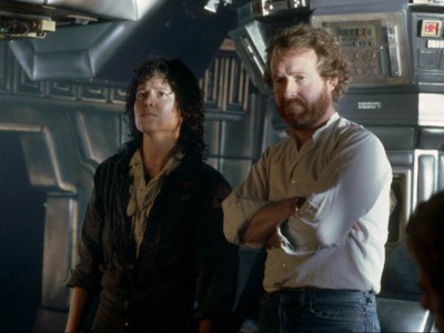 Sigourney Weaver e Ridley Scott sul set di Alien