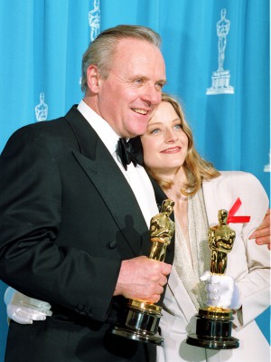 Anthony Hopkins e Jodie Foster agli Oscar nel 1992