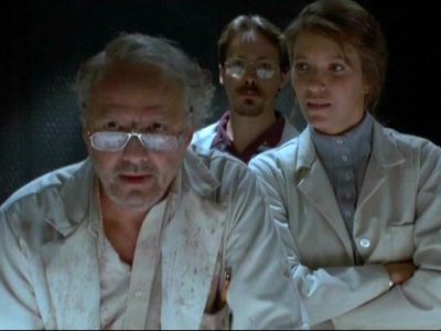 Lori Cardille e gli scienziati del film