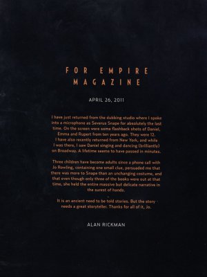 La lettera di Alan Rickman