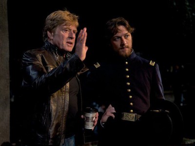 Robert Redford sul set con James McAvoy