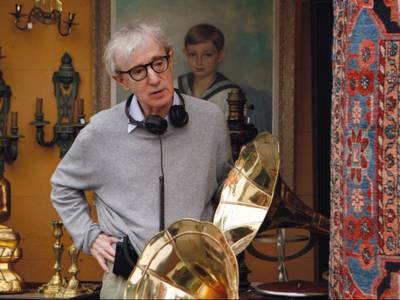 Woody Allen sul set di Midnight in Paris