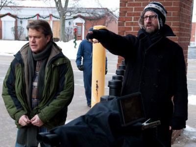 Matt Damon e Steven Soderbegh sul set di Contagion
