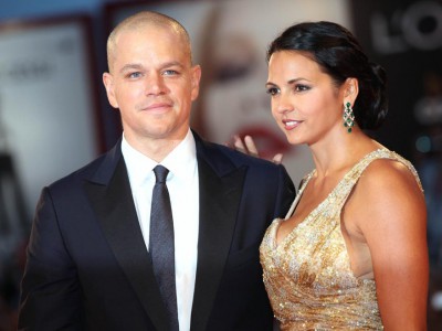 Matt Damon e la moglie Luciana Barroso a Venezia