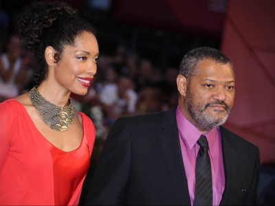 Laurence Fishburne e la moglie Gina Torres a Venezia