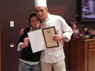 Giorgia Garbuggio e il maestro pasticcere Massimiliano Guidubaldi