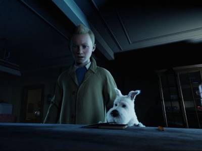 Tintin insieme all'inseparabile Milou