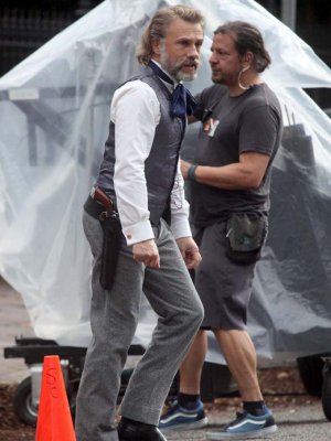 Django Unchained Christoph Waltz Quentin Tarantino foto - Christoph Waltz sul set di Django Unchained