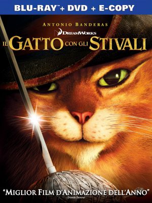 Il gatto con gli stivali Blu-Ray recensione Antonio Banderas - Il packshot del Blu-Ray