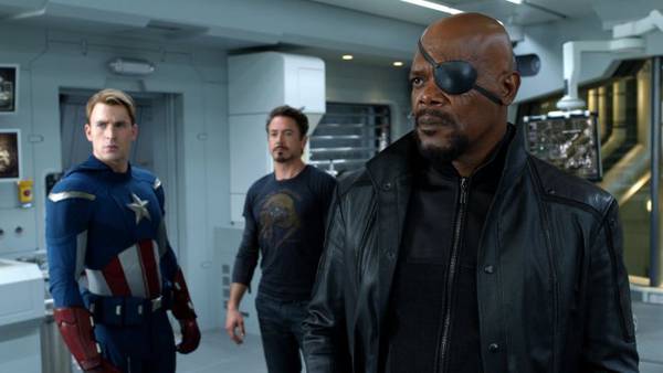 The Avengers recensione Marvel Downey - Evans e Downey con Samuel Jackson