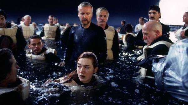 James Cameron Titanic 3D Leonardo DiCaprio Kate Winslet - James Cameron sul set
