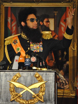 Il dittatore Sacha Baron Cohen intervista. Foto di Adriano Ercolani