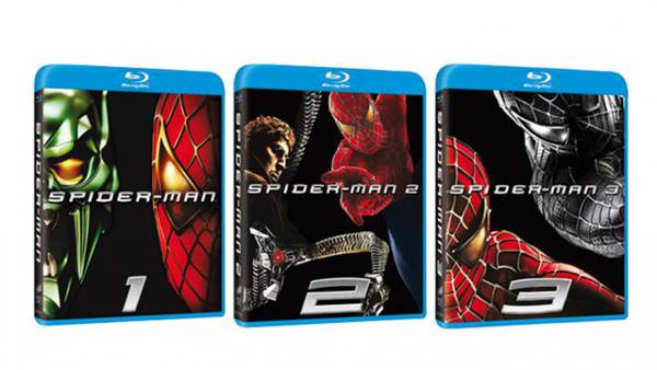 Spider-Man trilogia Blu-Ray cofanetto Raimi Maguire Dunst - Il packshot dei singoli Blu-Ray