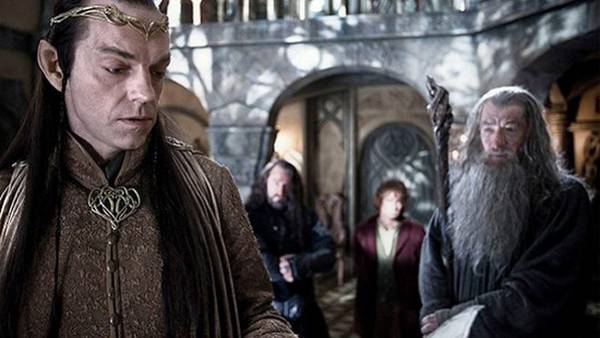 Hobbit un viaggio inaspettato foto Freeman McKellen Jackson - Hugo Weaving e Ian McKellen