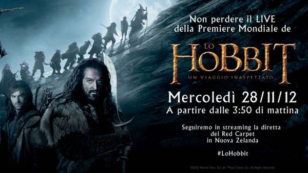 Lo Hobbit premiere diretta streaming Wellington Peter Jackson Nuova Zelanda - Lo Hobbit streaming