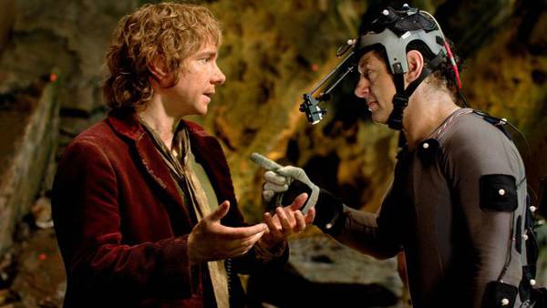 Lo Hobbit Un viaggio inaspettato Gollum Andy Serkis Peter Jackson - Martin Freeman e Andy Serkis