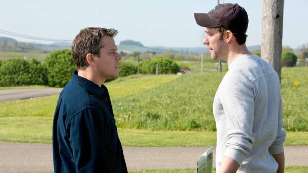 Promised Land recensione Matt Damon Gus Van Sant - Damon e Krasinski