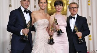 Daniel Day-Lewis, Jennifer Lawrence, Anne Hathaway e Christoph Waltz
