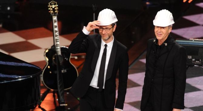 Sanremo 2014 - Fabio Fazio, Claudio Baglioni