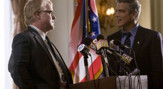Le idi di marzo - George Clooney e Philip Seymour Hoffman
