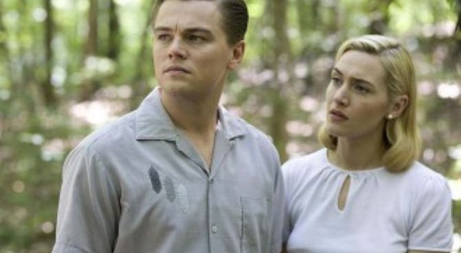 leonardo di caprio e kate winslet sul set di revolutionary road