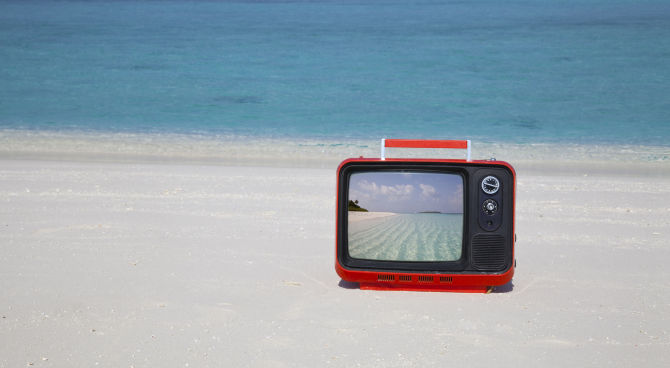 Televisione spiaggia 