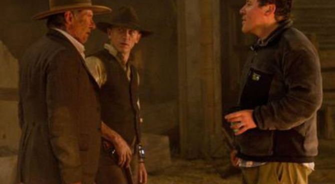 Cowboys & Aliens - Harrison Ford, Daniel Craig e Jon Favreau