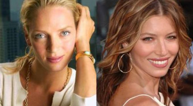 Uma Thurman e Jessica Biel