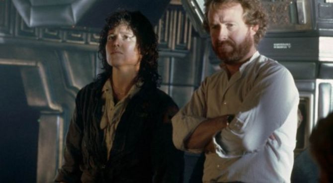 Alien - Sigourney Weaver e Ridley Scott sul set