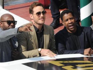 Antoine Fuqua, Chris Pratt e Denzel Washington a Venezia
